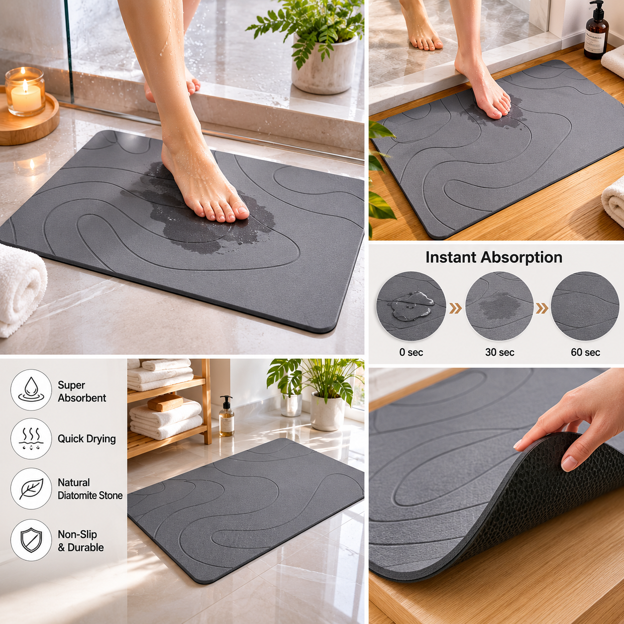NestWare's Diatomite Stone Bath Mat